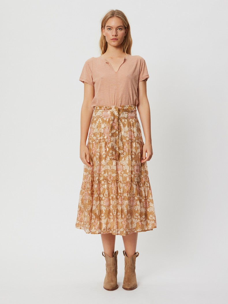 SWSolvej Skirt with gold details in print