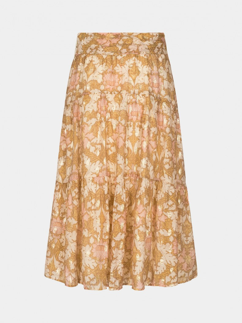 SWSolvej Skirt with gold details in print